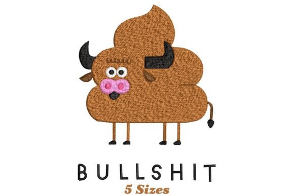 Bull Poop Embroidery Design