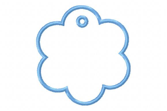 Flower Tag Embroidery Design