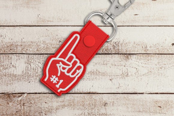 Foam Finger 1 ITH Key Fob Applique