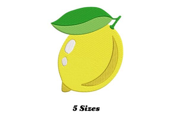 Fresh Lemon Fruit Embroidery Design