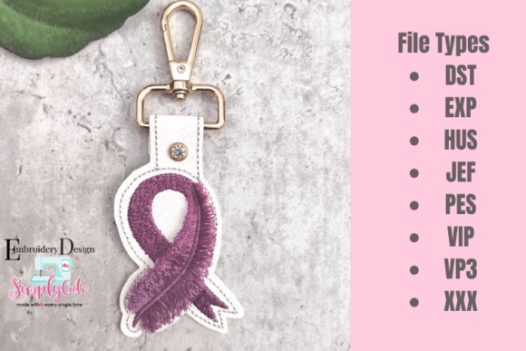 Fringe Awareness Ribbon ITH Key Fob