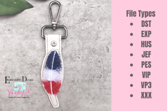 Fringe Feather ITH Snap Tab