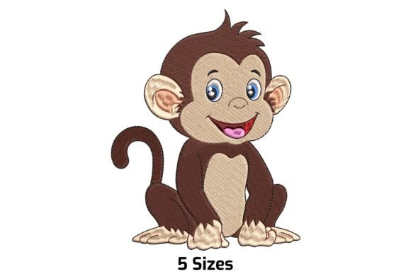 Funny Monkey Embroidery Design