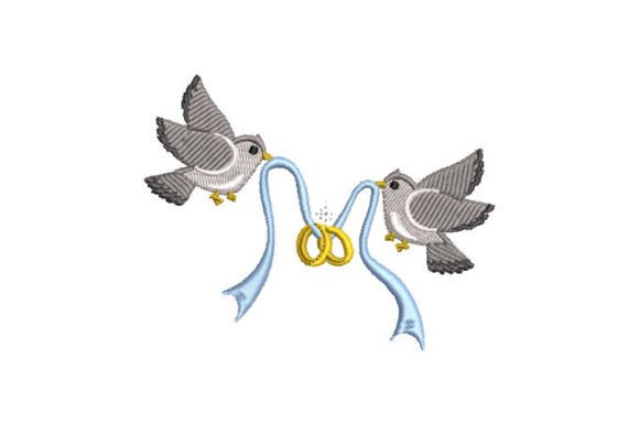 Love Doves Carrying Wedding Rings