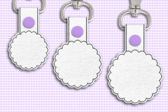 Scalloped Circle Blank ITH Key Fob